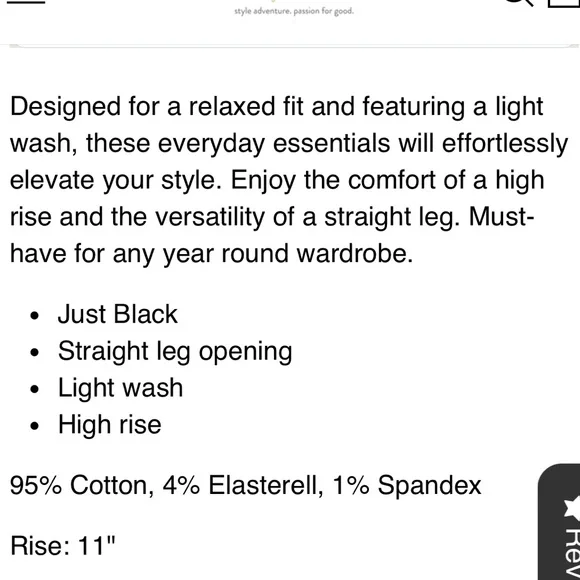 Just Black Dot High Rise Clean Straight Jeans - Picture 9 of 9